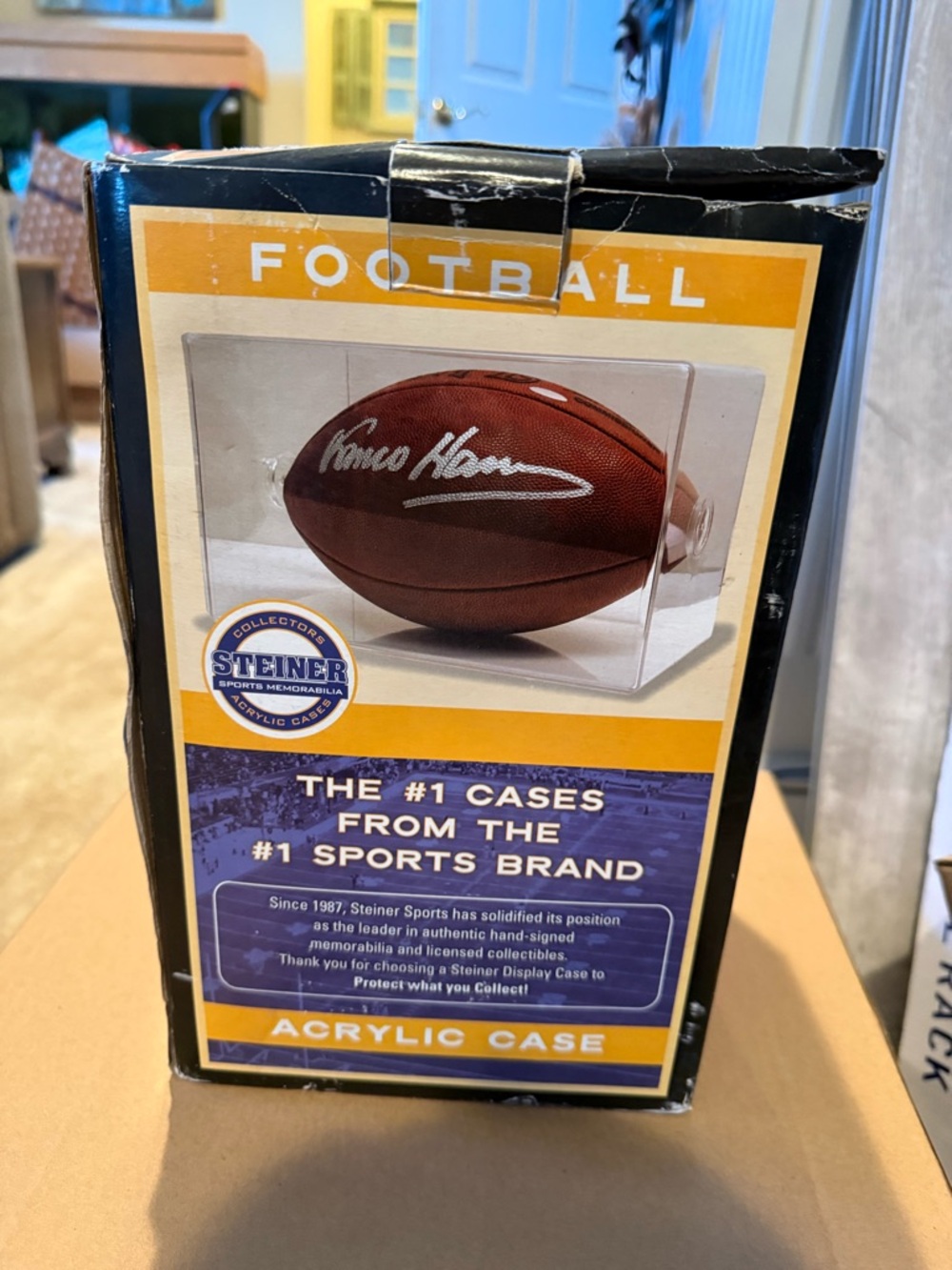 Steiner Acrylic Football Display Case -clear-BRAND NEW!